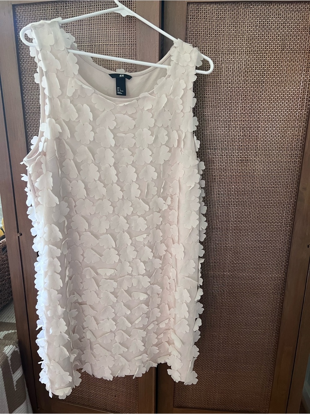 H&M Light Ivory Floral Appliqué tank minidress 🌼